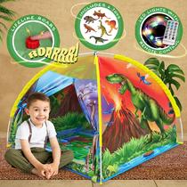 Tenda de dinossauro W&O Dino Super Dome com botão de rugido para crianças de 3 a 12 anos