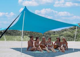Tenda de praia Bestset 3x3m UPF50+ à prova de vento de 4 pólos