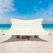 Tenda de praia BEW Sun Shade UPF 50+ 3x3m com sacos de areia e bastões