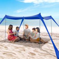 Tenda de praia Canopy BOTINDO 305x305cm 4 pólos azul