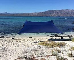 Tenda de praia Neso 213x213 cm azul marinho com âncora de areia