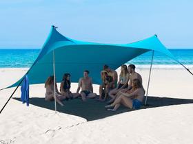 Tenda de praia portátil Bestset 305x305 cm UPF50+ à prova de vento