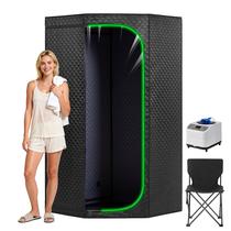 Tenda de Sauna a Vapor Fulove 3L com Gerador de Vapor e Cadeira Dobrável 180 cm Tenda de Sauna a Vapor Fulove 3L com Gerador de Vapor e Cadeira Dobrável 180 cm