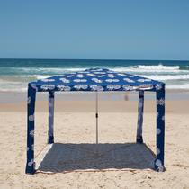 Tenda de Sombra para Praia CoolCabana - Montagem Fácil, Proteção UPF 50+, Tamanhos Grande e Médio, Compacta e Resistente ao Vento - Cabana de Praia para Toda a Família - Abacaxis, Médio