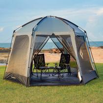Tenda de tela KingCamp para 6-8 pessoas 3,7 x 3,7 m com guarda-sol Tenda de tela KingCamp para 6-8 pessoas 3,7 x 3,7 m com guarda-sol