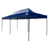 Tenda Gazebo 3 X 6m Aço Dobrável Barraca Camping Pagoda Azul Bel