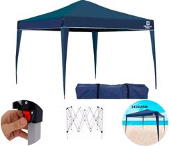Tenda Gazebo 3x3m Articulado Sanfonada Azul Para Jardim The Black Tools
