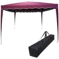 Tenda Gazebo Articulada 3x3 m Barraca Praia Camping Sanfonada Dobrável Bordo Aço com Bolsa