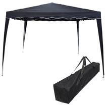 Tenda Gazebo Articulada 3x3 m Barraca Praia Camping Sanfonada Dobrável Preta Aço com Bolsa