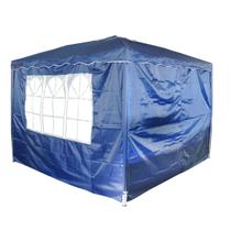 Tenda Gazebo Articulada 3x3 m com 2 Paredes Azul Alumínio Barraca Praia Camping Sanfonada Bolsa