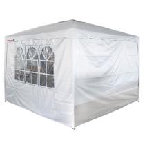 Tenda Gazebo Articulada 3x3 m com 2 Paredes Branca Alumínio Barraca Praia Camping Sanfonada Bolsa - Importway