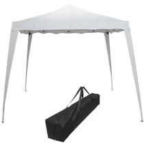 Tenda Gazebo Articulada Base 3x3 m Barraca Praia Sanfonada Dobrável Branca Alumínio com Bolsa