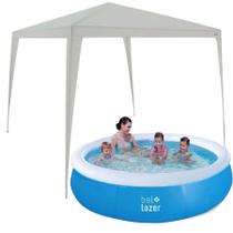 Tenda Gazebo FSP 60 3x3m Branca + Piscina Inflável 1000L Bel