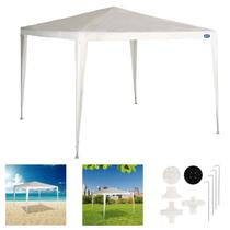 Tenda Gazebo Mor Ráfia P/ Praia Aço Carbono 3x3m Branco
