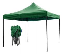 Tenda Gazebo Nylon e Ferro Articulada 3x3m Tenda Sanfonada Verde Resistente