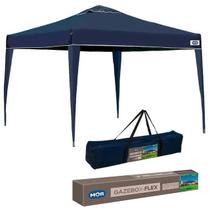 Tenda Gazebo Sol Praia Barraca 3x3 Sanfonada Xflex Azul - Mor