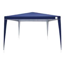 Tenda Gazebo Tubular 3m x 3m Poliéster Azul Bel