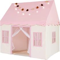 Tenda infantil pequena pomba grande com tapete, luzes estelares, rosa 132x89x132cm