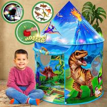 Tenda Infantil Play Tent W&O Dino Paradise com Botão de Rugido, Dinossauros e LED