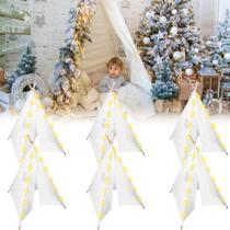 Tenda Teepee MBJZSL para crianças com luzes de corda de 10 pés, 6 conjuntos brancos