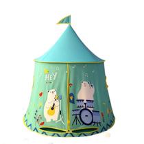 Tenda Teepee Play Green Bear Kids Indoor com veludo em pele de pêssego Tenda Teepee Play Green Bear Kids Indoor com veludo em pele de pêssego