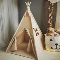 Tenda Teepee RONGFA para crianças, portátil, interna e externa (cáqui)