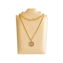 Tendencia Corrente Gargantilha Colar Duplo Pingente ARVORE DA VIDA