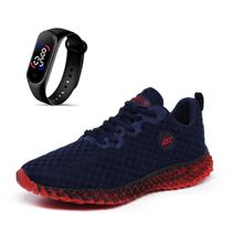Tênis Academia Caminhada Treino Esporte Extra Leve Unissex +Relógio Led Tênis Academia Caminhada Treino Esporte Extra Leve Unissex +Relógio Led