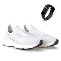 Tênis Academia Feminino Caminhada BF Shoes + Relógio Digital Esportivo