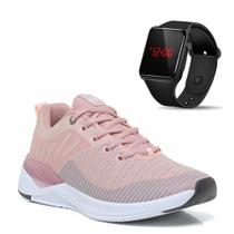 Tênis Academia Feminino Caminhada + Relógio Digital LED Esportivo