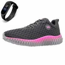 Tenis Academia Feminino Treino Caminhada de Amarrar Esporte Ortopêdico + Relógio Tenis Academia Feminino Treino Caminhada de Amarrar Esporte Ortopêdico + Relógio