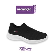 Tenis Actvitta Feminino - Sem Cadarço Preto 4829.104