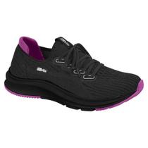 Tênis Actvitta Knit Esportivo Feminino - Preto/ Violeta