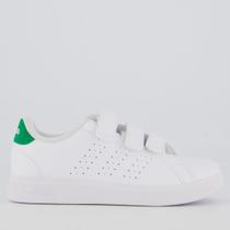 Tênis Adidas Advantage Base Infantil Branco e Verde