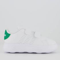 Tênis Adidas Advantage Bubble Infantil Branco e Verde Tênis Adidas Advantage Bubble Infantil Branco e Verde