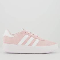 Tênis Adidas Court Platform Suede Feminino Rosa e Branco