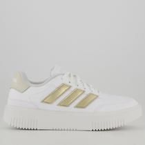 Tênis Adidas Courtblock Bold Feminino Branco e Dourado Tênis Adidas Courtblock Bold Feminino Branco e Dourado