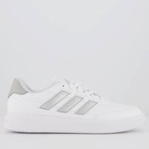 Tênis Adidas Courtblock Feminino Branco e Prata