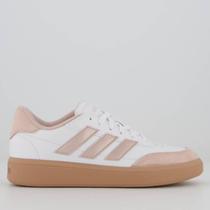 Tênis Adidas Courtblock Juvenil Branco e Pink