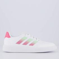 Tênis Adidas Courtblock Rainbow Feminino Branco e Rosa