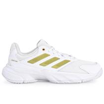 Tênis Adidas Courtjam Control 3 - All Court - Branco e Dourado Tênis Adidas Courtjam Control 3 - All Court - Branco e Dourado