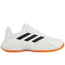 Tênis Adidas Courtjam Control 3 - All Court - Branco Preto e Laranja Tênis Adidas Courtjam Control 3 - All Court - Branco Preto e Laranja