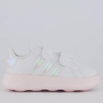Tênis Adidas Grand Court 2.0 Infantil Branco e Rosa