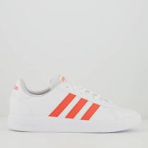 Tênis Adidas Grand Court Base 2.0 Branco e Laranja