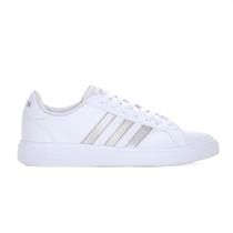 Tênis Adidas Grand Court Base 2.0 Branco e Prata - Feminino