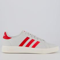 Tênis Adidas Grand Court Base 2.0 Cinza e Vermelho Tênis Adidas Grand Court Base 2.0 Cinza e Vermelho