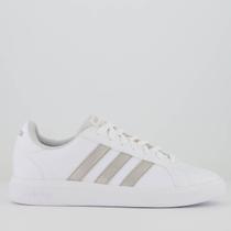 Tênis Adidas Grand Court Base 2.0 Feminino Branco e Prata