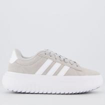 Tênis Adidas Grand Court Platform Suede Feminino Cinza