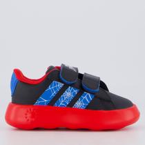 Tênis Adidas Grand Court Spider Man Preto e Azul Infantil