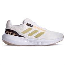 Tênis Adidas Runfalcon 3.0 Branco Dourado e Bege - Feminino